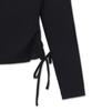 Emelbi Women'S Basic Cutout Slim Semi-Crop Long Sleeve T-Shirt La (Black)