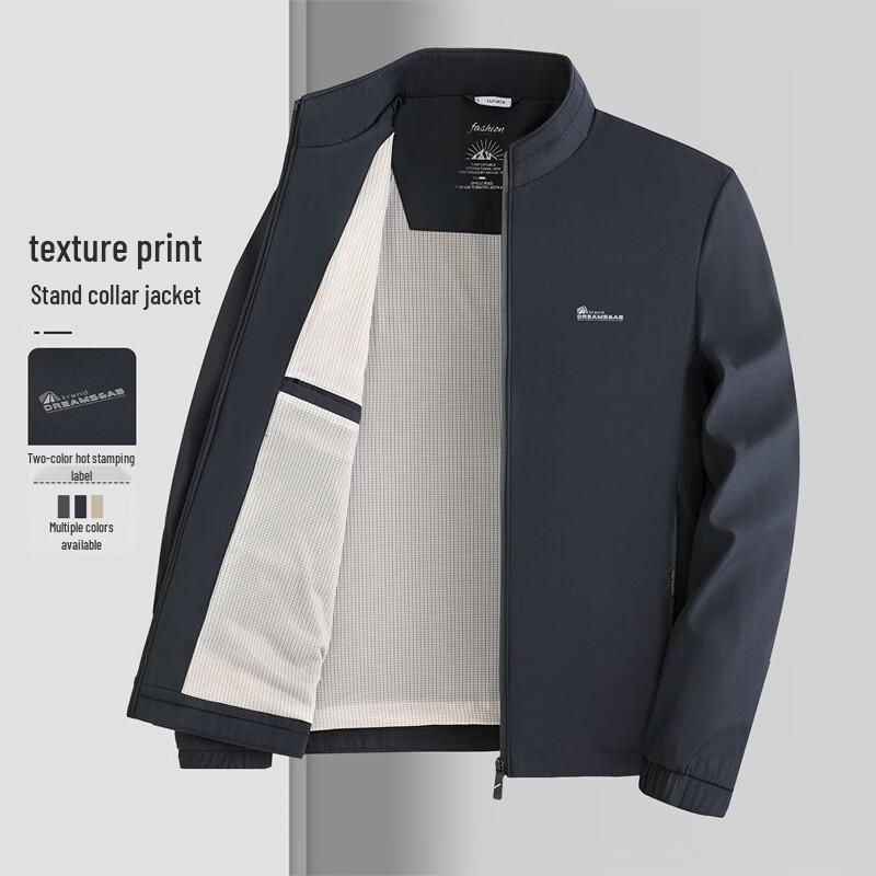 ROMON Men's Business Casual Stand Collar Jacket