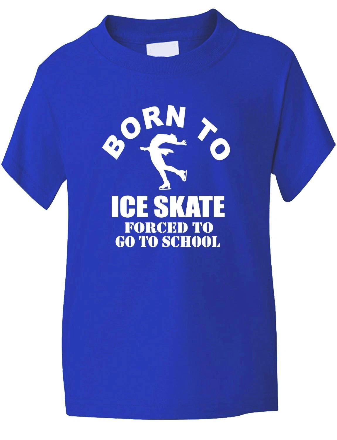 

Born to Ice Skate Birthday Present Funny Kids T shirt Age 1-13 XL