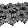 Halloween Tischläufer, 70 x 15 Zoll Schwarzer Spitzen-Spinnennetz-Tischläufer, Gruselige Gotische Kürbis-Esstischdekoration für Halloween-Küchendekor,