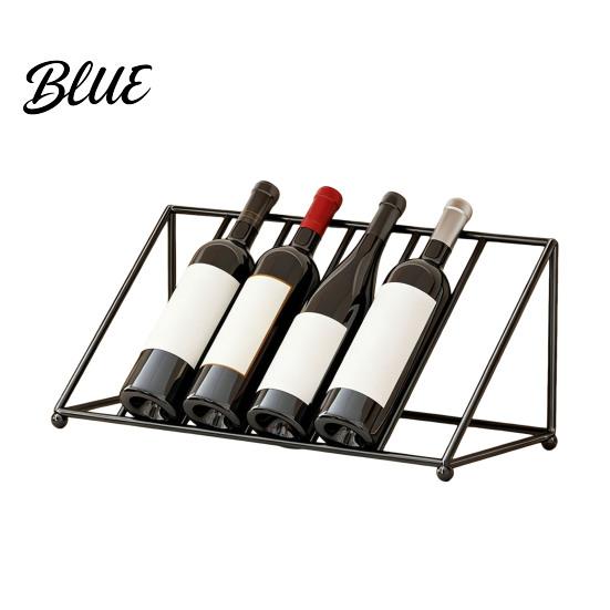 Small Wine Storage Iron Art Liquor Display Bottle for Kitchen Shelf Tilted Rack Modern Holder Stand Style Holder Home