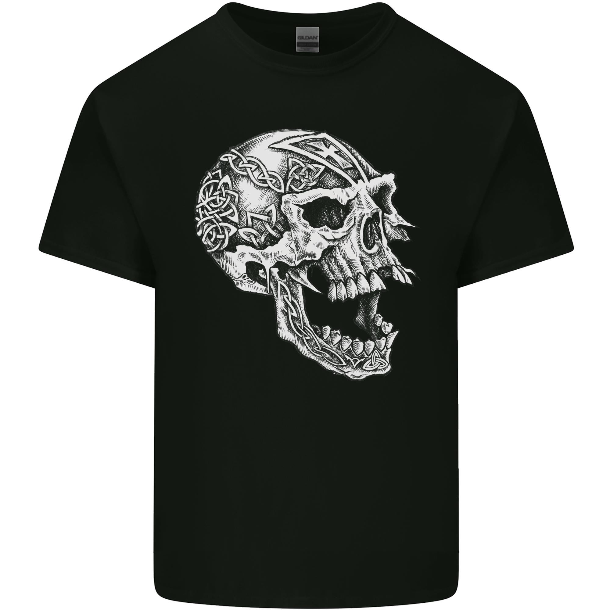 Viking Skull Symbols Unisexs Light Cotton TShirt S