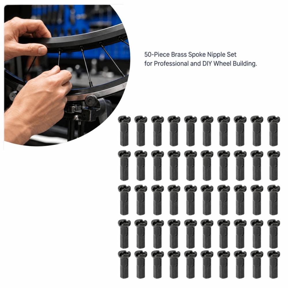50PCS 14G Compatible Bike Spoke Nipples 14mm Length Spoke Nipples Durable Spoke Cap