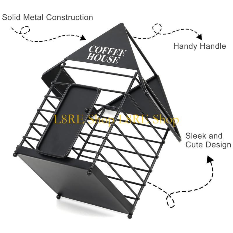 L8RE Vintage Coffee Storage Basket Coffee Pods Stand Metal Coffee Pods Basket Metal Material for Coffee Fruit