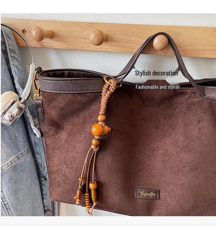 Herbst Koreanische Retro Wildleder Tragetasche - Damen Vintage Schulterhandtasche