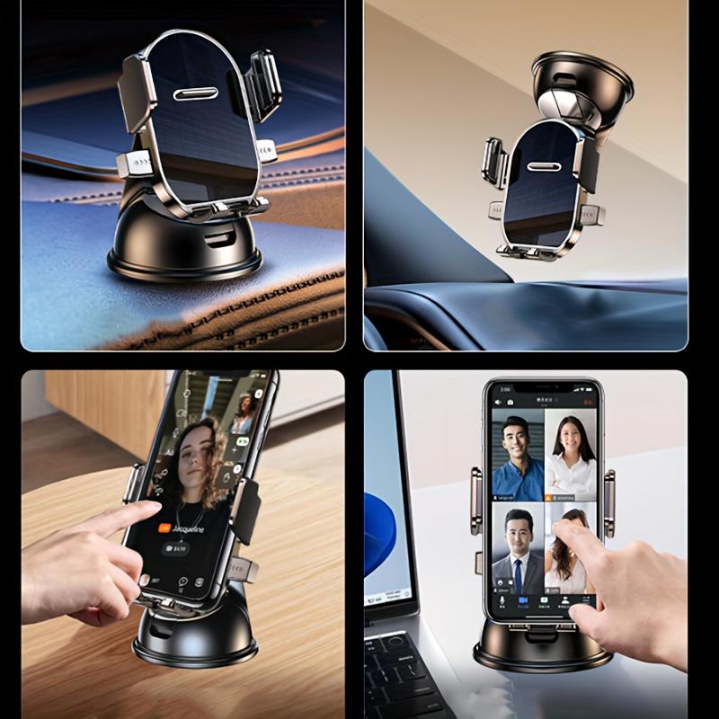 2026 Neuer 360° Auto-Handyhalter mit zusätzlichem Polster - Verstellbare Halterung für iPhone 14-17 Pro Max & Android Kompakte Armaturenbrett-Navigation