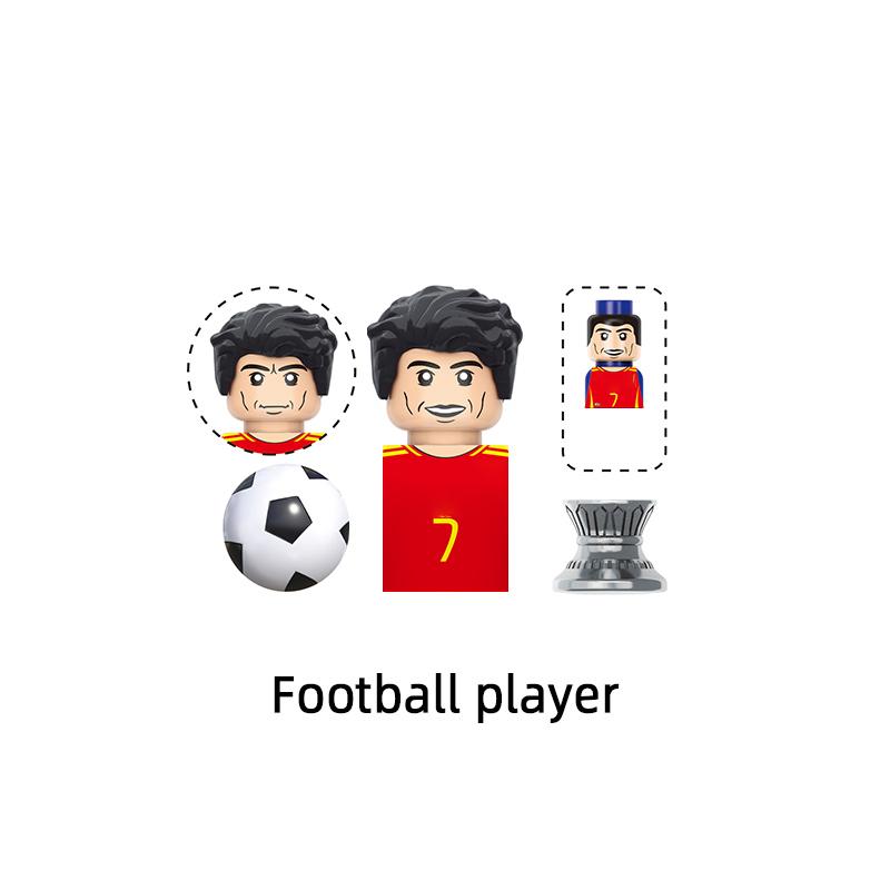 Der berühmte Fußballspieler Star Nummer 7 8 10 4 9 18 Modellbausteine MOC Steine Set Geschenke Spielzeug Für Kinder TV6507