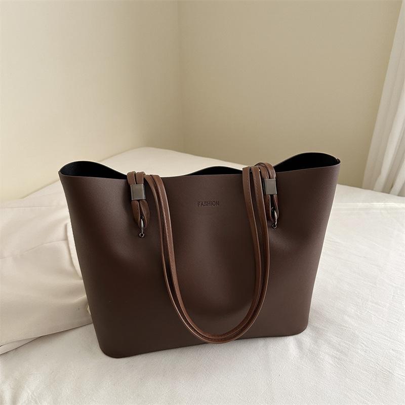 Big Bag Shopping Bag Women's 2025 New Trendy European and American Simple Atmosphere Shoulder Bag Texture Commuter Tote Bag Niche