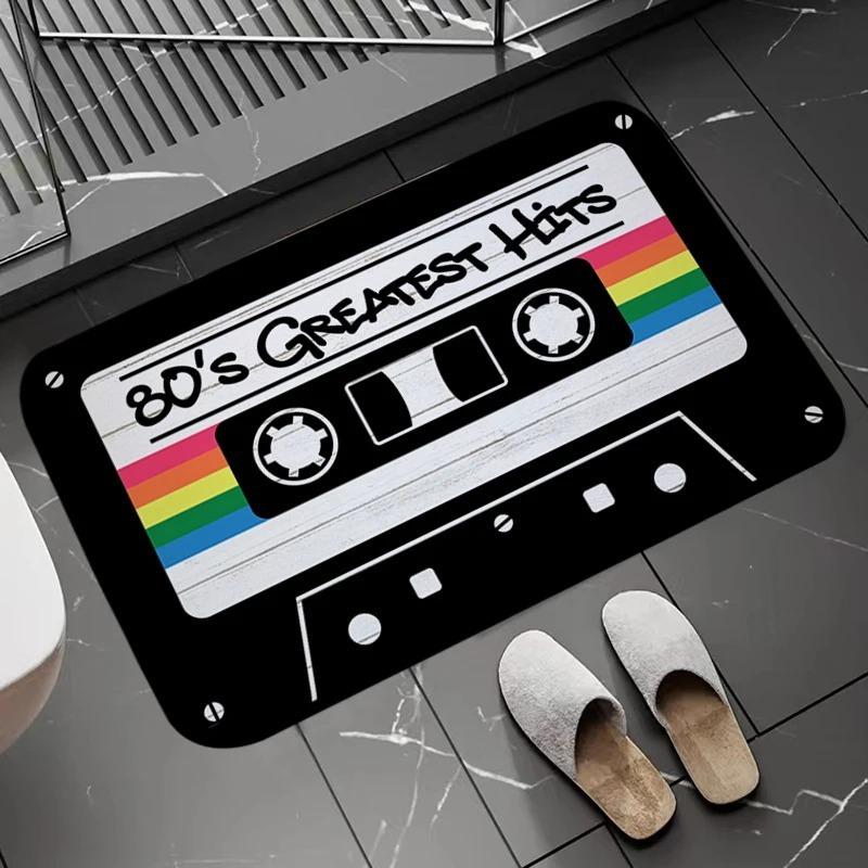 Retro Cassette Tape Bath Mats Super Absorbent Bathroom Carpet Home Entrance Welcome Doormat Rug for Kitchen Non-slip Floor Mat