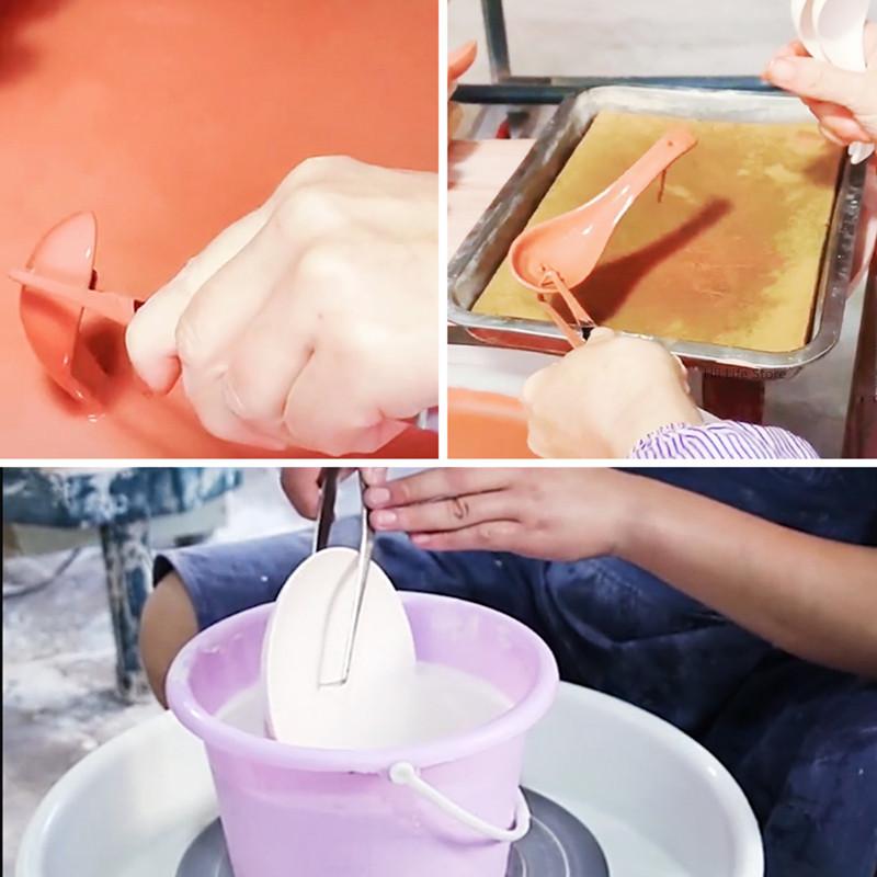 Pottery Tools Stainless Steel Glaze Clamp Dip Glaze Clamp DIY Ceramic Clamp Plate Spoon Glaze Coloring Tool Clay Clamp