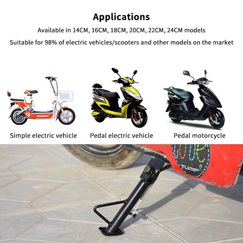 14/16/18/20/22/24CM Motorcycle Kickstand Side Stand Foot Bracket Motor Scooter Side Stand Support Motorcycle Stands Accessory