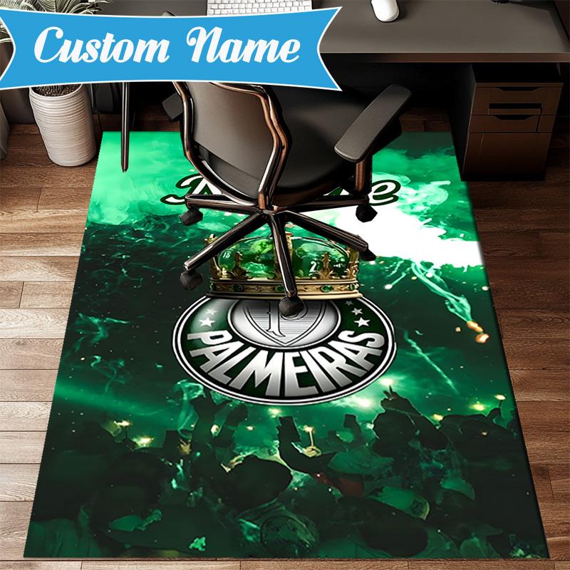 Custom Name Palmeiras Team Crest Rug Game Carpet, Floor Mat for Bedroom Living Room Entryway Rug, Home Decor Idea Gift for Christmas birthday
