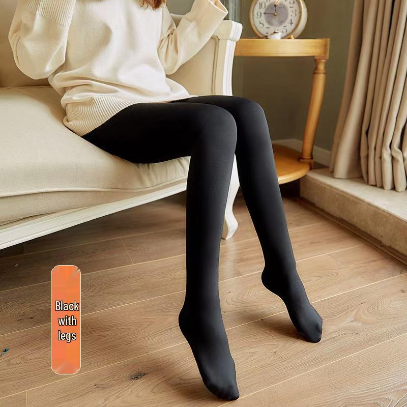 Autumn/Winter 2025 Grey Fleece Lined High-Waisted Sheer Look Leggings