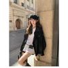 Women S Black Vintage Moto Lapel Pu Leather Jacket Coat