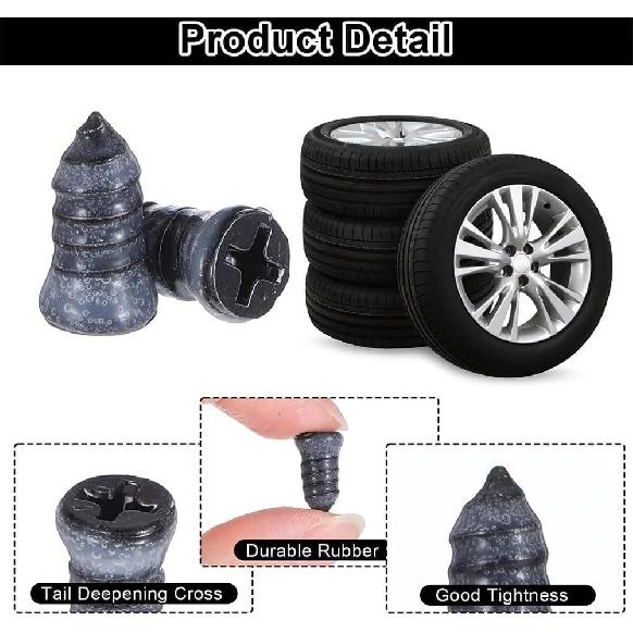 Kenmiso Tire Plugs Screws,Tire Repair Rubber Nail (60PCS)