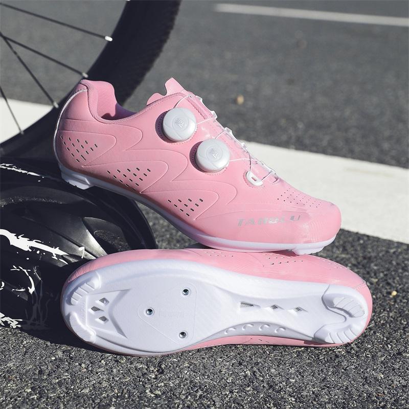 Men's White Male Self-Locking Cleat Non-slip Speed Bicycle Shoes New Road Cycling Shoes Women Spd Racing Sneakers Lightweight