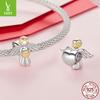 S925 Sterling Silver Plated Real Gold Angel Guardian Beaded Personalized Diy Bracelet Accessories