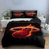 Fiery basketball logo pattern. Bedding sets Duvet cover sets Duvet covers Pillowcases(1*Duvet Cover 2*Pillowcases without duvet insert)