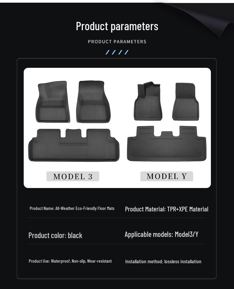 Tesla Model 3/Y 2022 XPE Waterproof Eco-friendly Floor Mats