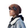 Autumn and Winter New Letters Versatile Big Head Circumference Warm Stack Hat Knitted Wool Hat Women's Thickened Hat