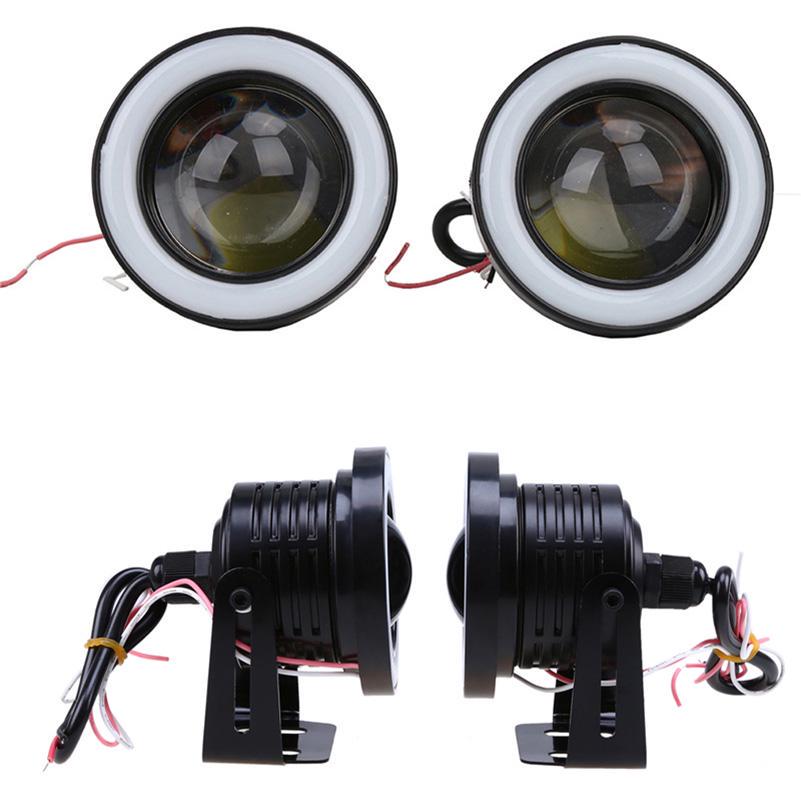2pcs COB Xenon White LED Angel Eye Fog Lights 30W Truck Lamp