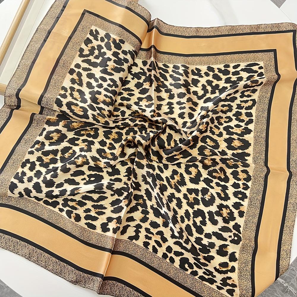 Light Luxury Leopard Print Bandana, bohemian style non-elastic scarf. Versatile headwear and neckwear for everyday wear