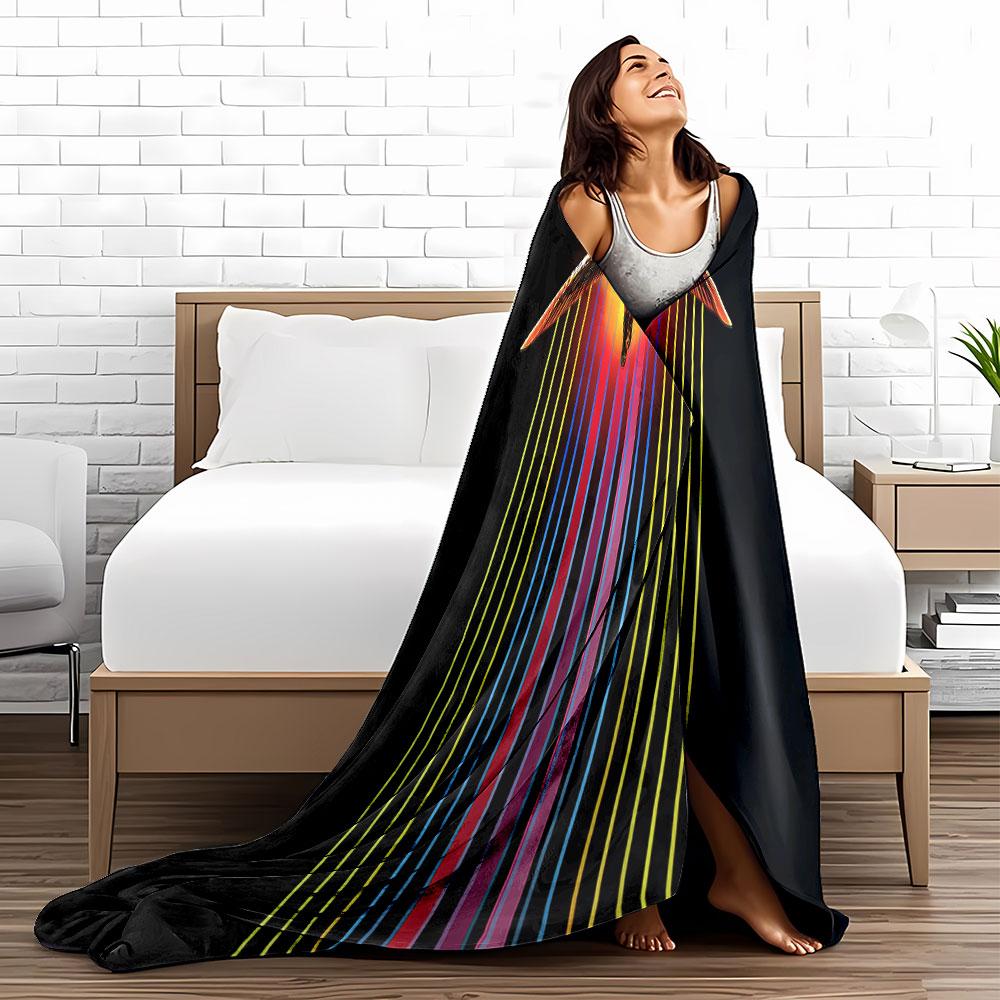 Winged Heroine with Rainbow Trail for all seasons blanket lunch break throw gift
