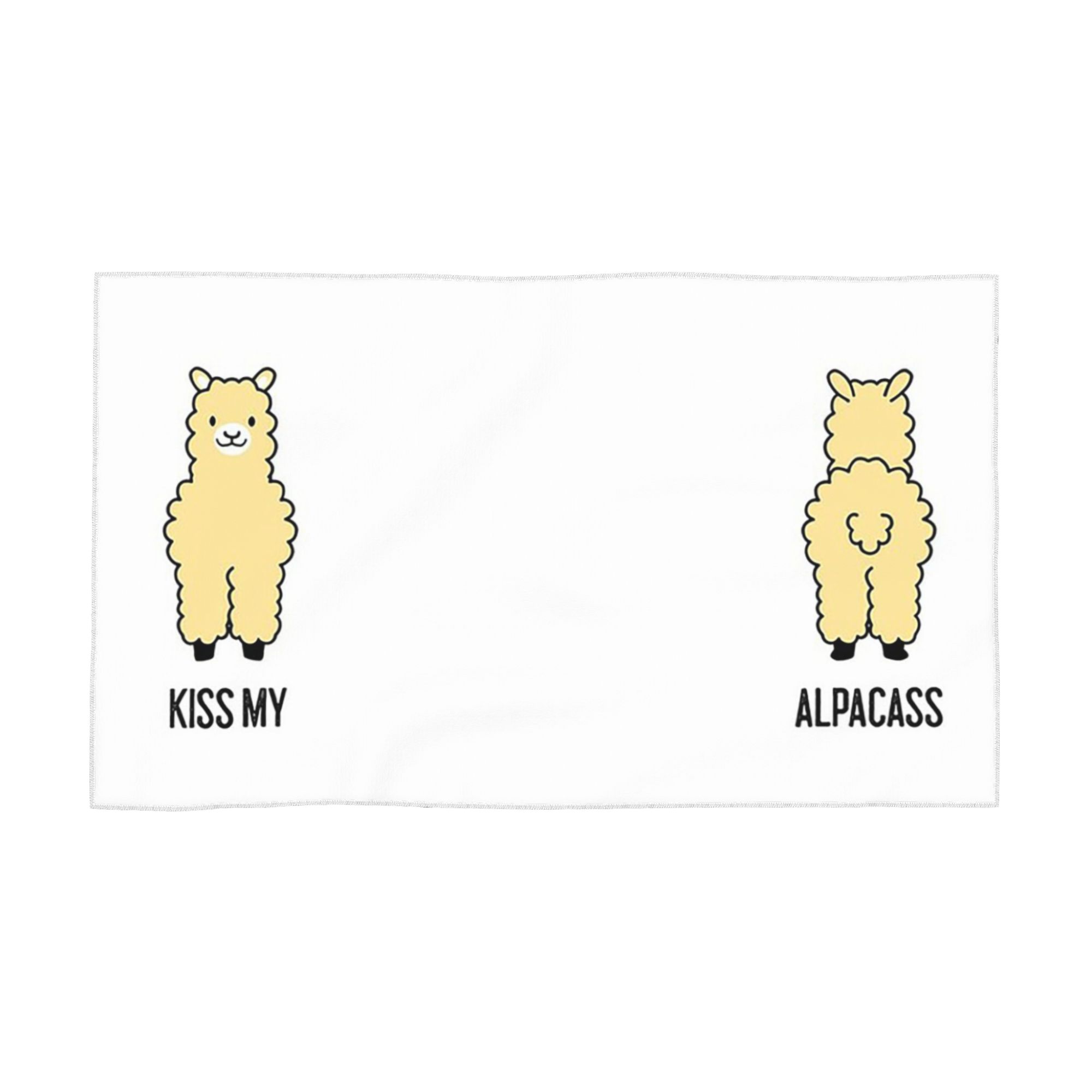 

2-Sided Kiss My Alpacass Funny Alpaca Llama Soft Face Towel Quick Dry Pool Bath Cotton Towels Breathable W40*H60(CM)