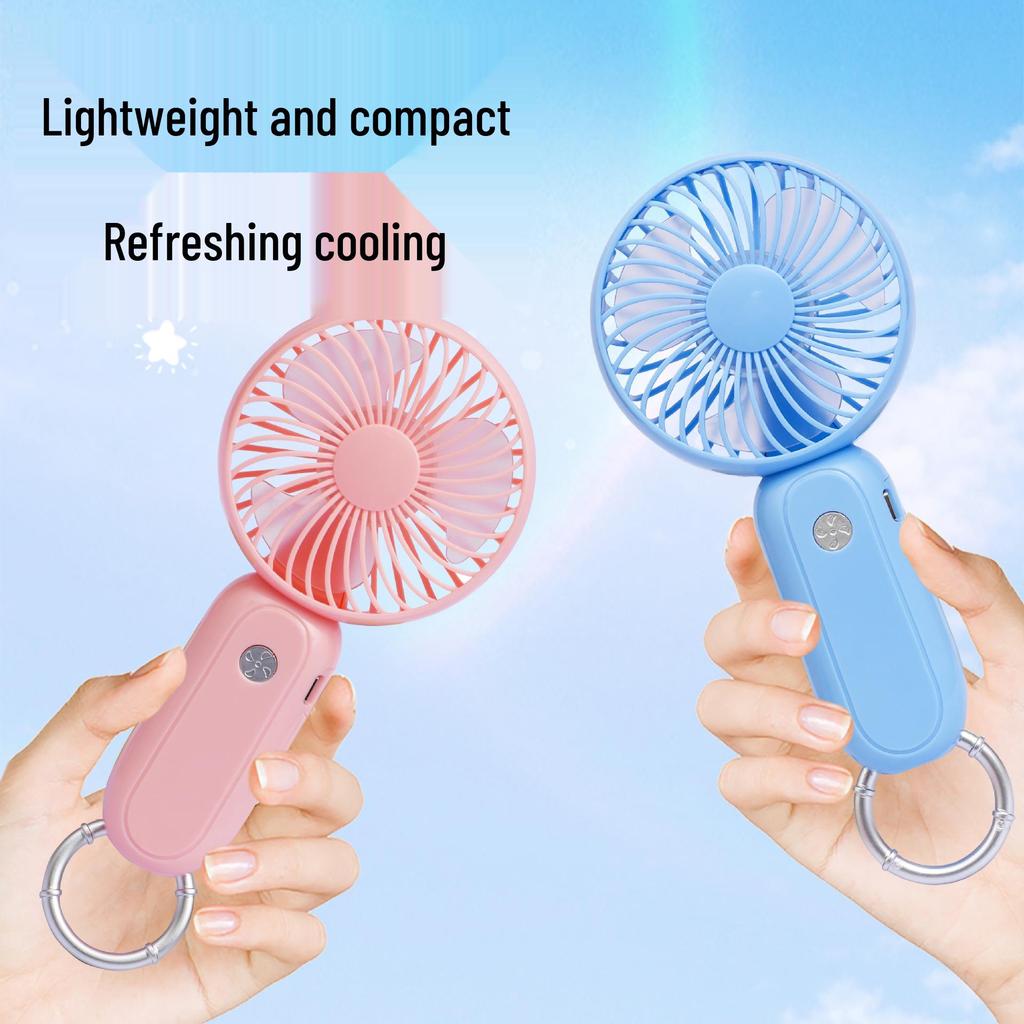 Portable USB Mini Handheld Fan with Lanyard - Silent for Indoor/Outdoor Use