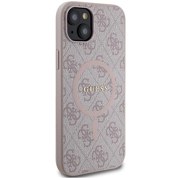Guess Guhmp15Mg4Gfrp Iphone 15 Plus / 14 Plus 6.7 Różowy/Pink Hardcase 4G Collection Leather Metal Logo Magsafe