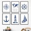 World Map Hot Air Balloon Sailboat Compass Retro Wall Art Nordic Posters Painting Cartoon Pictures Kids Room Decor Canvas Prints