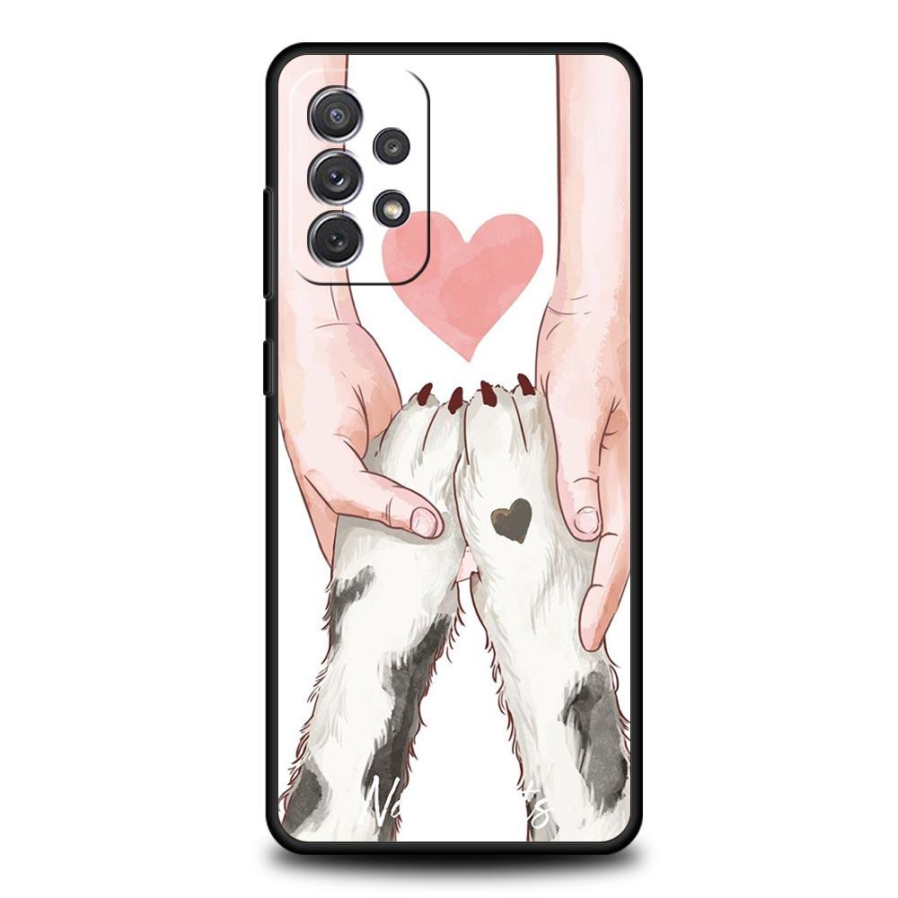 Dog Paw Phone Case For Samsung Galaxy A15 A13 A51 A71 A41 A31 A21S A03S A05 A35 A32 A55 A23 A25 A33 A53 A73 5G Cover
