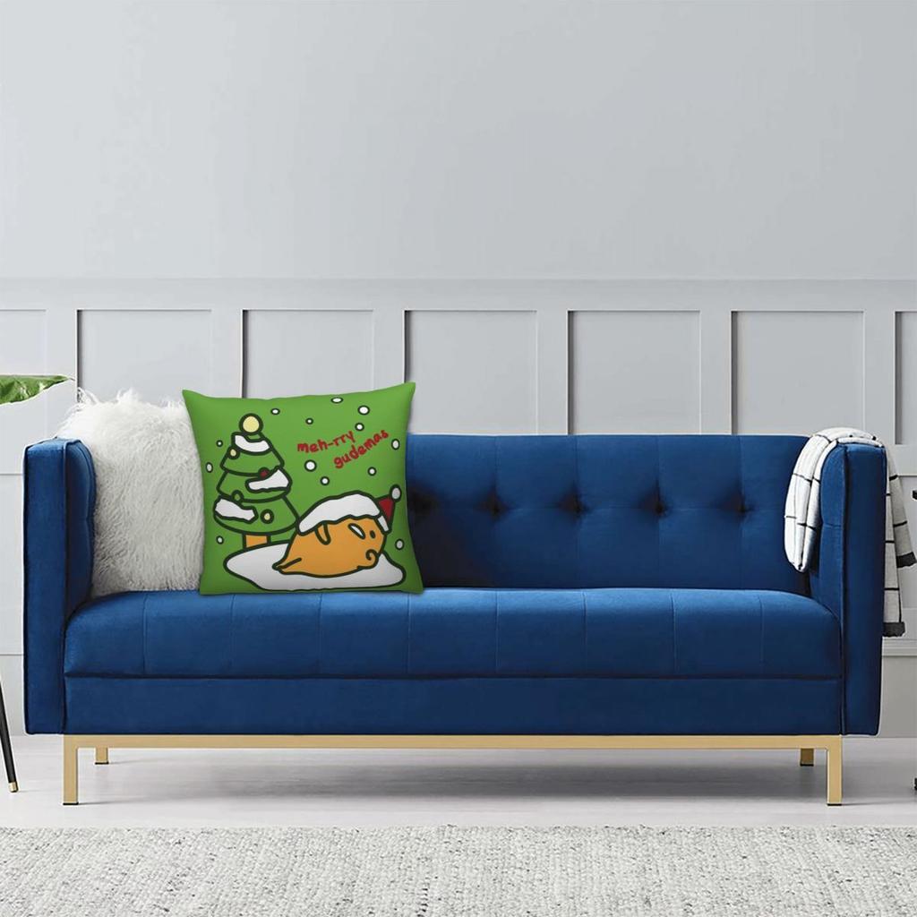 Christmas Gudetama The Lazy Egg Pillowcase Printing Polyester Cushion Cover Decorations Pillow Case Cover Chair Zippered 18''