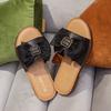 Fashion Cow Leather Sandals 2025 New Women's Slippers Bow Large Size 35-43 Beef Tendon Sole Soft Sole Geunine Leather Slippers