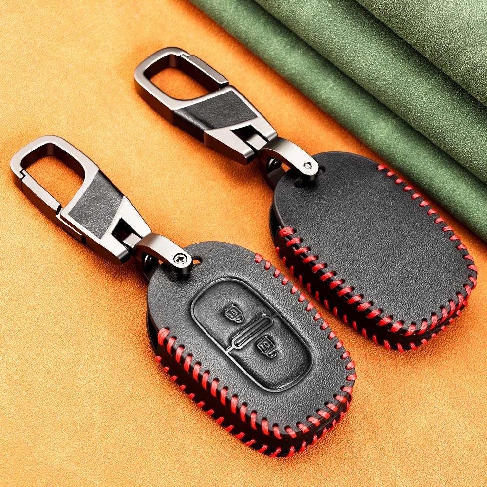 2-Tasten-Leder-Auto-Fernschlüssel-Abdeckung für Renault Kwid Traffic Symbol Dacia Sandero Logan Duster 2016 2017 2018 Shell