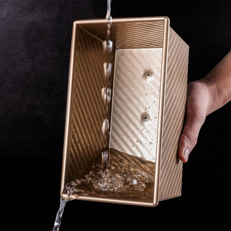 450gStampo per Pane con Coperchio Stampo per Cottura Pane Torta Toast Scatola per Toast Antiaderente con Coperchio Acciaio Aluminizzato Dorato Stampo per Pane Stampo per Pane