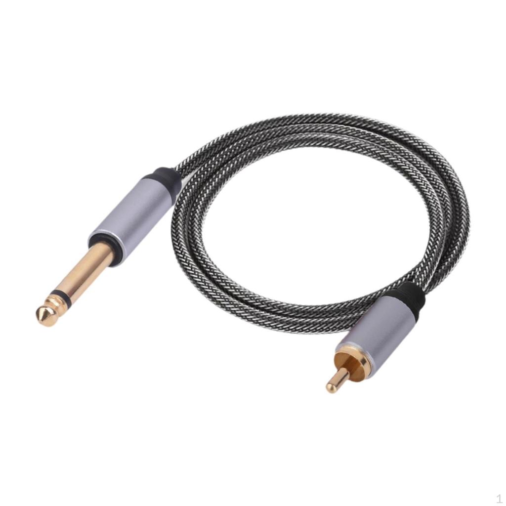 6.35mm Male TS To RCA Audio Adapter Cable for Amplifier Connection