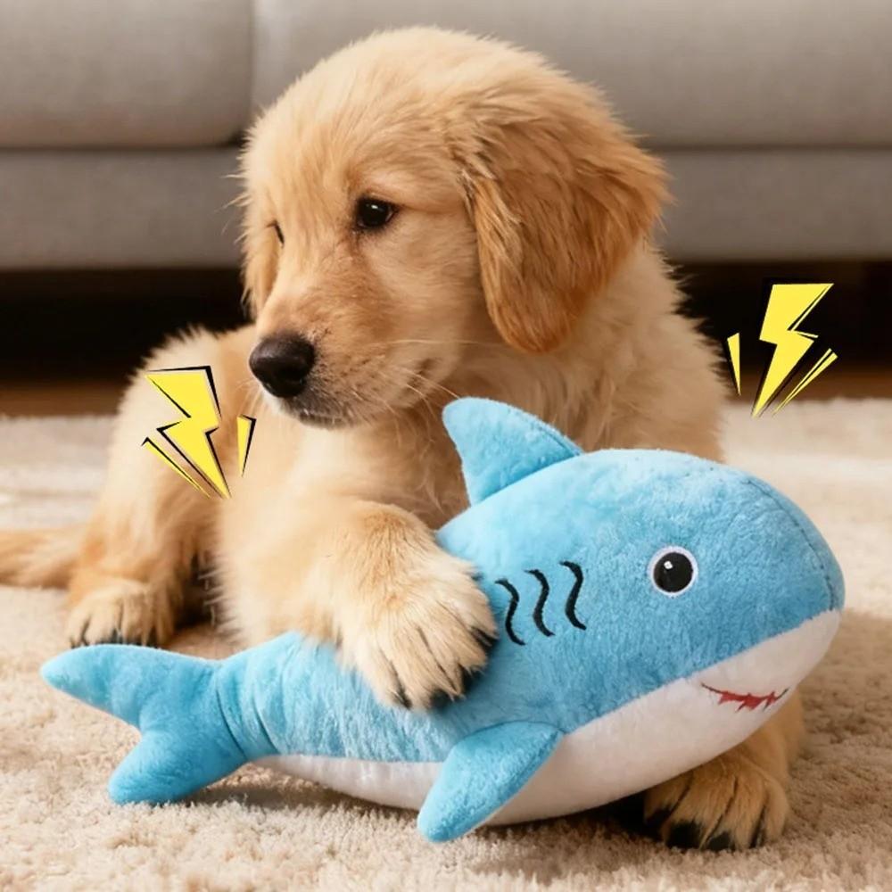 Durable Simulated Shark Squeaky Dog Cartoon Bite-resistant Cleaning Tooth Chew Creative Soft Pet Interactive Grinding Teeth