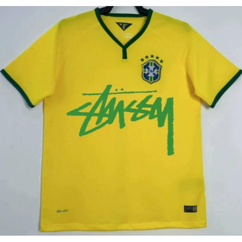 Maglia da Calcio Signature Stussy Retro Brasile Argentina Portogallo Maglia da Allenamento Calcio Uomo Donna Manica Corta