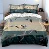 3Pcs Flying Seagulls Over the Ocean Bedding Set, Realistic Coastal Print Duvet Cover + 2 Pillowcases, Serene Decor