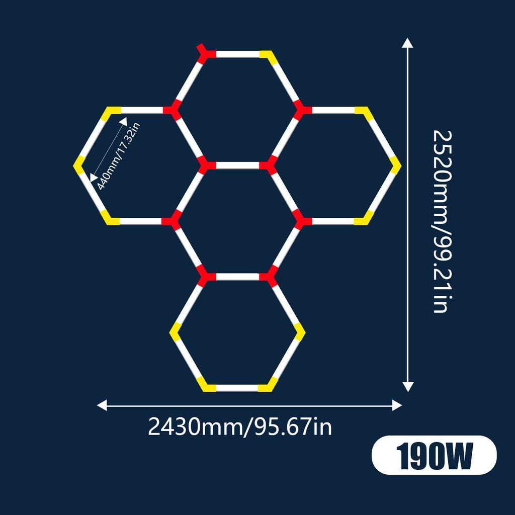Garage Light Hexagon Lights Lamp AC85V-265V Led Tube Honeycomb Ceiling Lighting For Auto Car Body Repair Led Workshop Cutomized