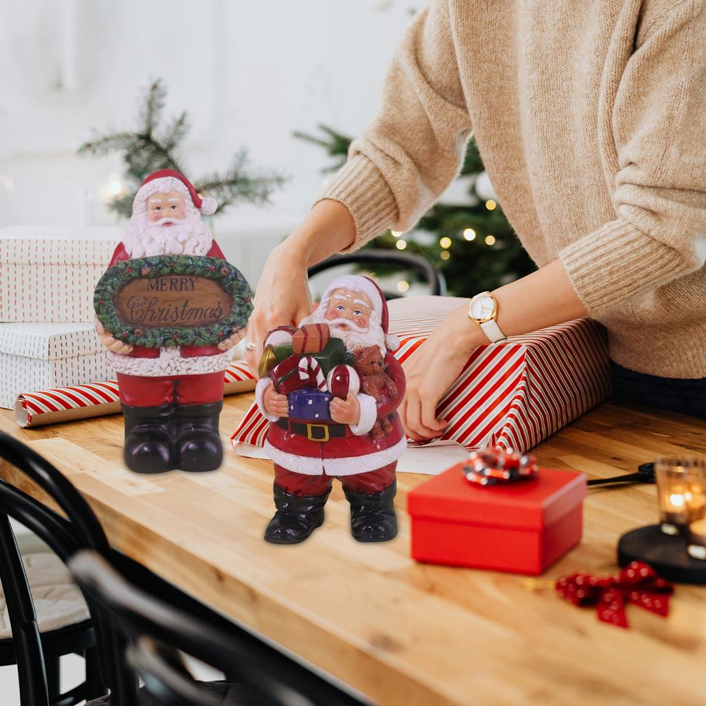 Weihnachtsdekorationen, Geschenke, Weihnachtsmann-Figuren, Kunsthandwerk aus Harz, Heimdeko-Artikel für das Wohnzimmer