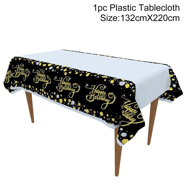 Black Gold Birthday Table Runner 30 50 Birthday Tablecloth Balloon Party Decoration For Home Backdrop Wedding Adult Anniversary