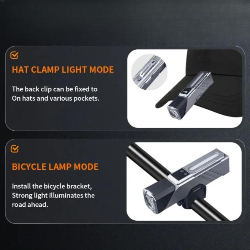 Rotatable LED Headlamp with Magnet Tail & Side Light Motion Sensor USB Rechargeable for Cycling Work Hiking Camping Running