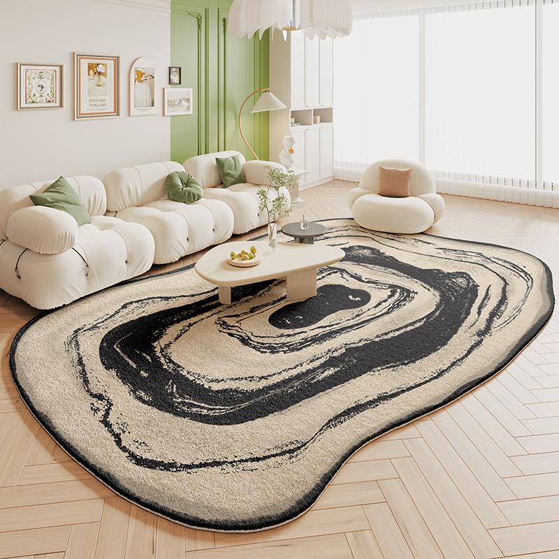 Green Carpet Living Room Shaped Cream Style  New Plush Irregular Bedroom Bedside Floor Mats Home Decoration