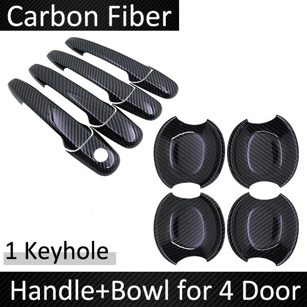 Black Carbon Fiber Handle Or Chrome Side Door Cover Trim Set for Mazda 5 Premacy 2004~2018 Car Accessories 2005 2006 2007