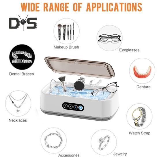 Ultrasonic Jewelry Ring Cleaner 650ml Large Capacity Ultrasonic Cleaning Machine 3 Time Modes Professional Ultrasonic Cleaner