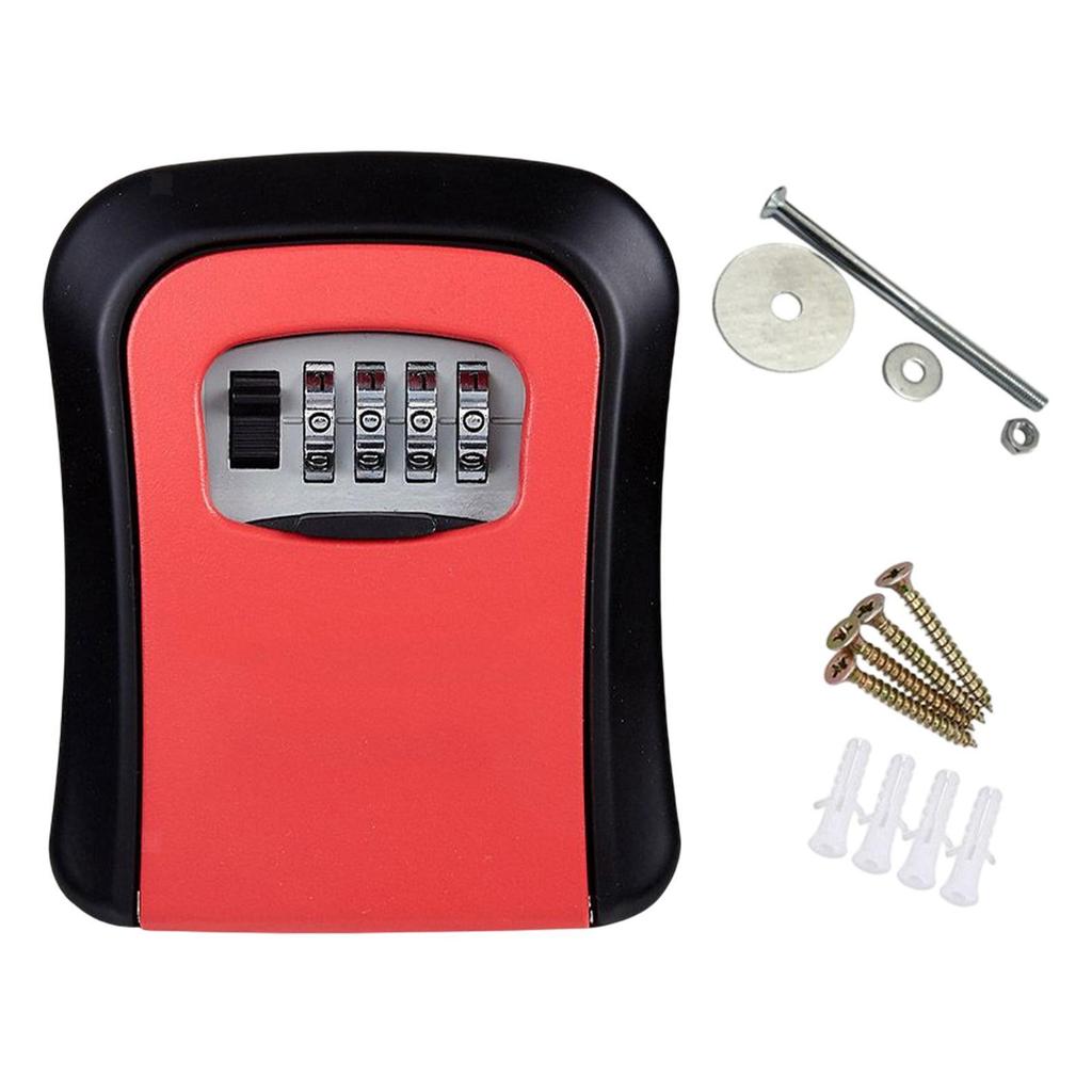 Wall Mounted Portable 4 Digit Waterproof Outdoor Key Hide Combination Password Key Lock Box for Garages Warehouses Houses