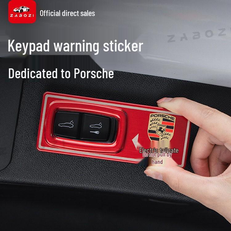 Porsche Elektrische Heckklappe Warnaufkleber