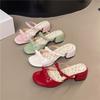 Beautiful Fish Mouth Cool Slippers Women's Summer Wear 2025 New Fashion Fairy Style with Skirt Thick Heel High Heels Women